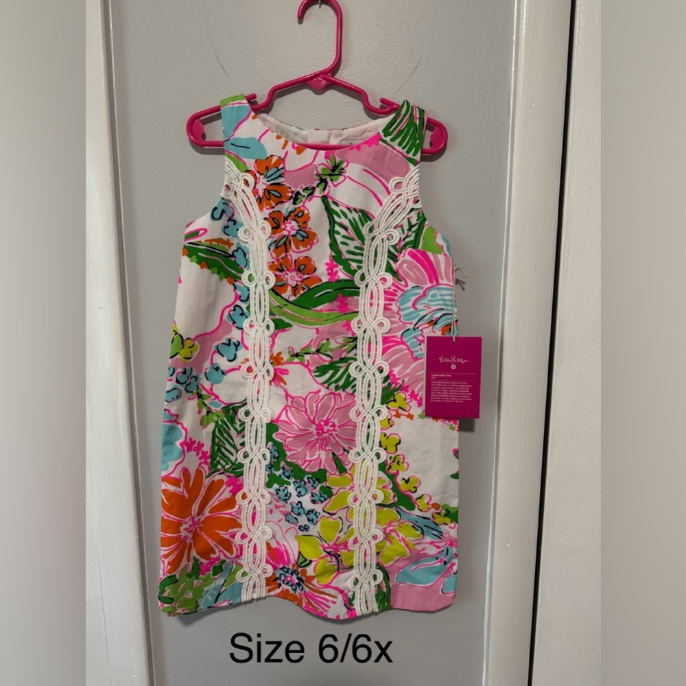 Lilly Pulitzer Colorful Floral Dress with Lace